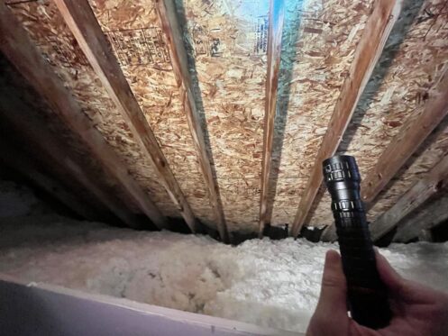 Attic Inspection After Mold Remediation & Reinsulation - DriForce Property Restoration, Beverly Hills, MI