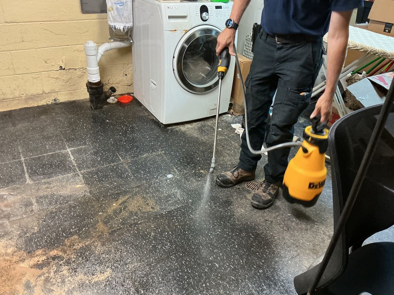 Basement Flood — Chemical Treatment & Surface Prep - DriForce Property Restoration, Royal Oak, MI