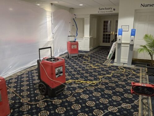 Church of the Redeemer — Sanctuary Corridor - DriForce Property Restoration, Church of the Redeemer