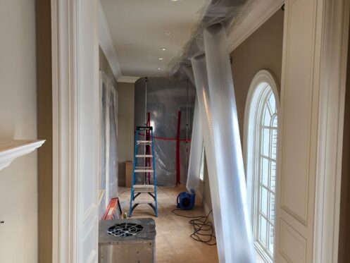 Containment — Estate Foyer with Floor Protection - DriForce Property Restoration, Southeast Michigan
