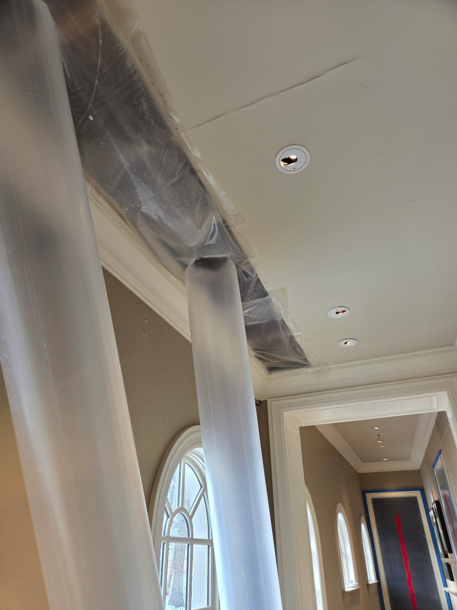 Containment — Residential Estate Hallway - DriForce Property Restoration, Southeast Michigan