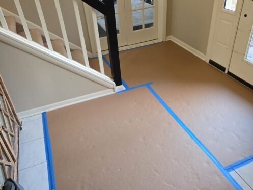 Floor Protection — Foyer & Staircase Entry - DriForce Property Restoration, Southeast Michigan