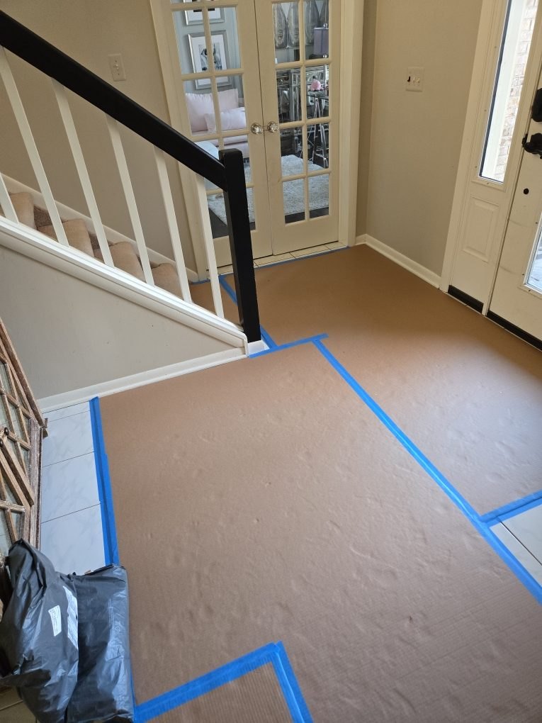 Floor Protection — Foyer & Staircase Entry - DriForce Property Restoration, Southeast Michigan
