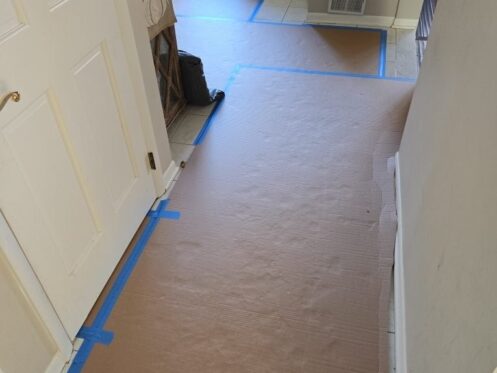 Floor Protection — Residential Entryway - DriForce Property Restoration, Southeast Michigan