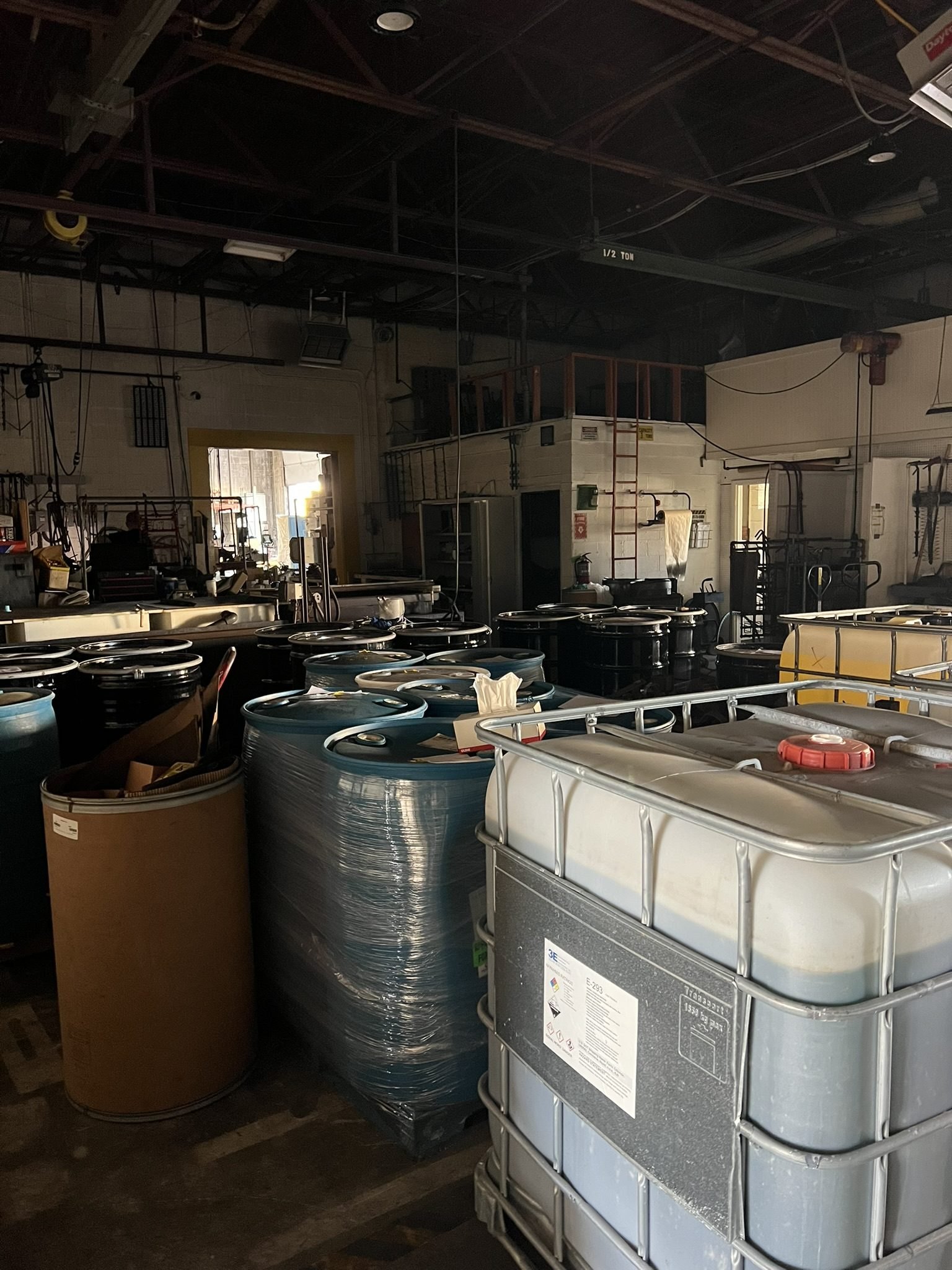 Industrial Fire Loss — Drum & Chemical Staging - DriForce Property Restoration, Southeast Michigan
