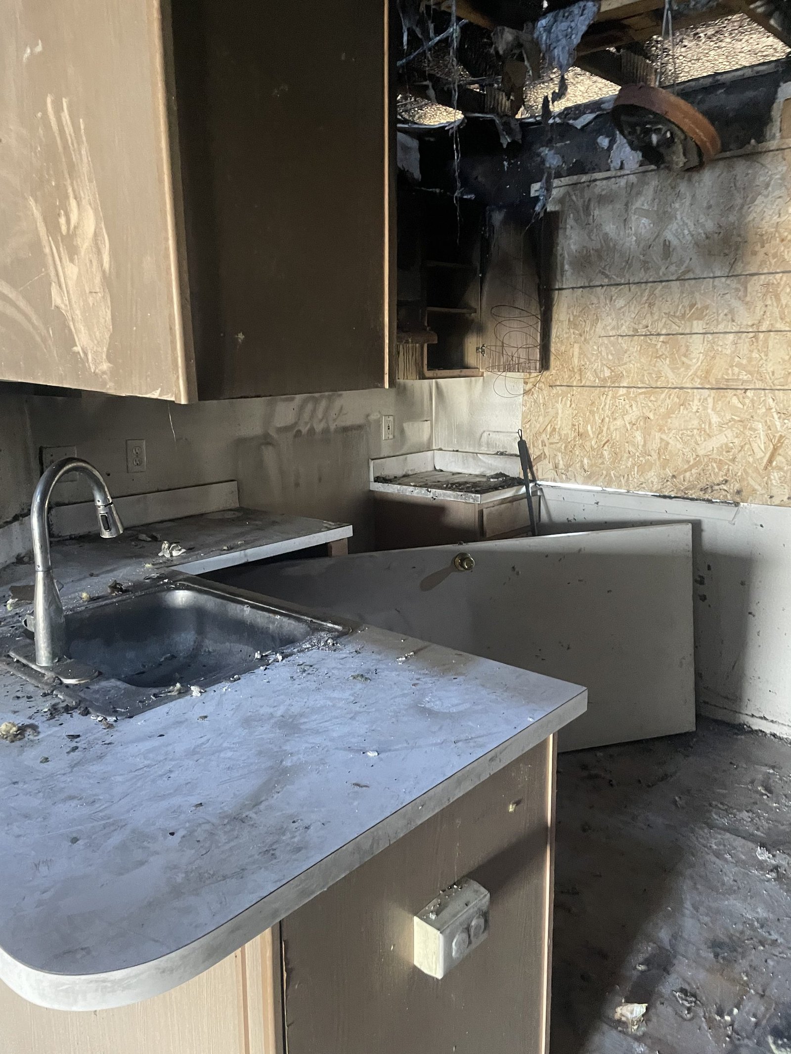 Unit 12 Kitchen, Fire and Smoke Damage - DriForce Property Restoration, Southeast Michigan